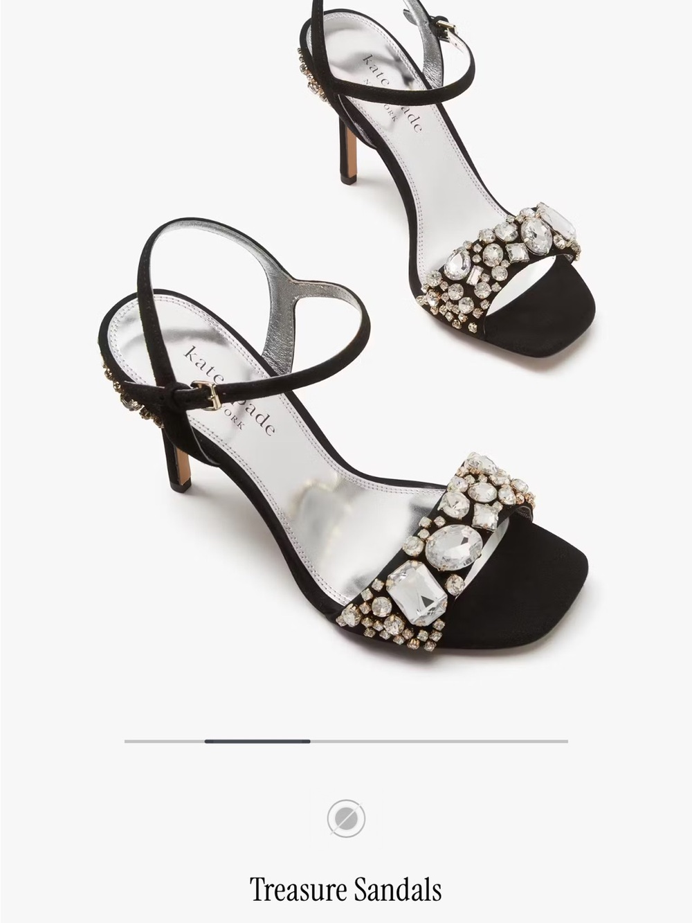 kate spade Black Jeweled Treasure Heel Sandals - Picture 4 of 6